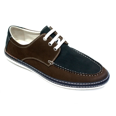 Туфли мужские  WB865-113-89-сине-коричневый нат,кожа