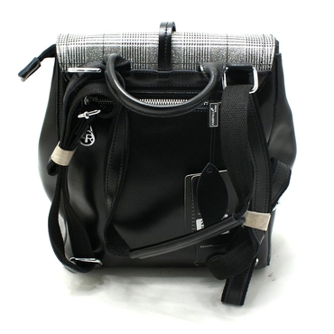 Сумка-рюкзак женская  2832-1-черный с серебром — фото 3