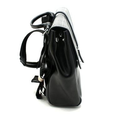 Сумка-рюкзак женская  2832-1-черный с серебром — фото 2