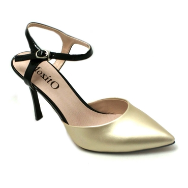 Туфли женские D141-B328-9-золотой -чёрный. иск.лак
