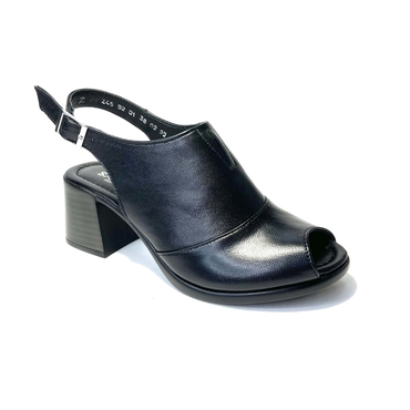 Туфли летние женские 445-52-01-черный нат. кожа