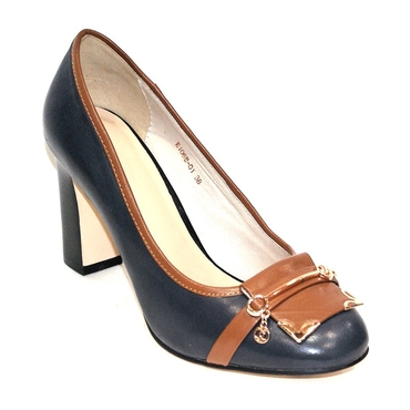 Туфли женские  E106B-01-сине-коричневый