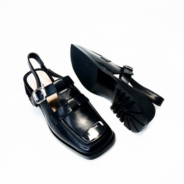 Туфли летние женские A2062-86S-Y008/5-0/6-черный нат. кожа — фото 5