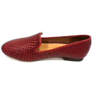 Туфли женские  IG11-13-бордовый текстиль — фото 4
