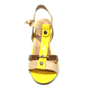 Туфли женские 5607-L709-кораллово-желто-бежевый — фото 2