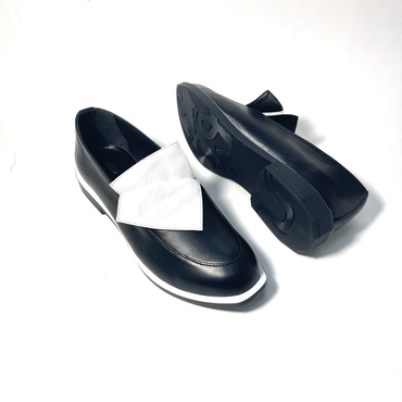 Туфли женские 128-7/11-черно-белый нат.кожа — фото 5