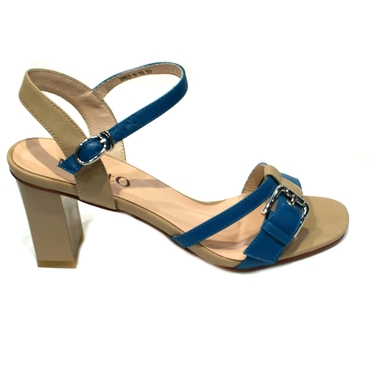 Туфли женские 2853-8-15-бежево-синий — фото 3