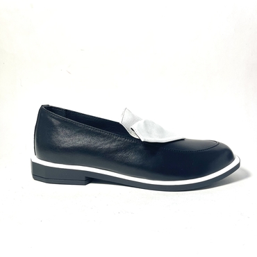 Туфли женские 128-7/11-черно-белый нат.кожа — фото 4